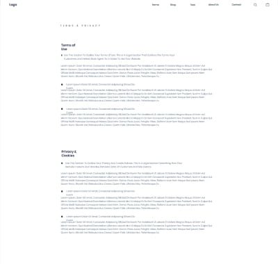 Terms & Privacy 1 Home Decor Shop terms privacy